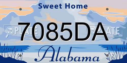7085DA Alabama License Plate