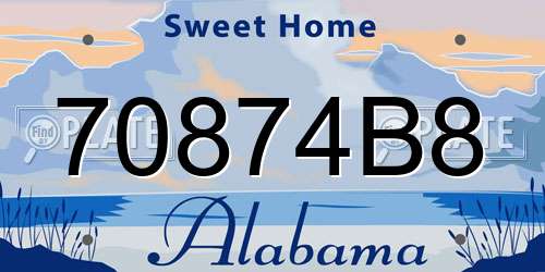 70874B8 Alabama License Plate