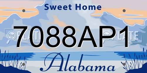 7088AP1 Alabama License Plate