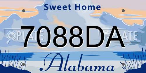 7088DA Alabama License Plate