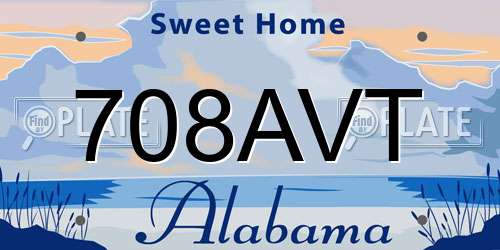 708AVT Alabama License Plate