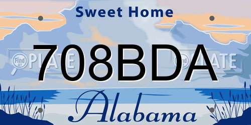 708BDA Alabama License Plate