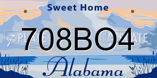 708BO4 Alabama License Plate