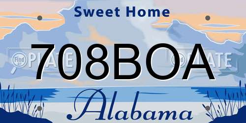 708BOA Alabama License Plate