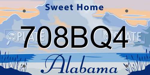 708BQ4 Alabama License Plate