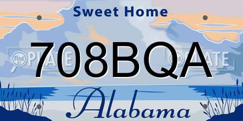708BQA Alabama License Plate