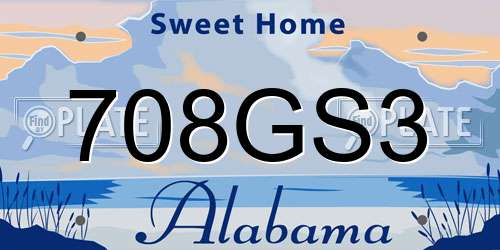 708GS3 Alabama License Plate