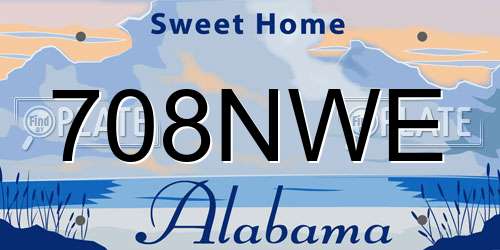 708NWE Alabama License Plate
