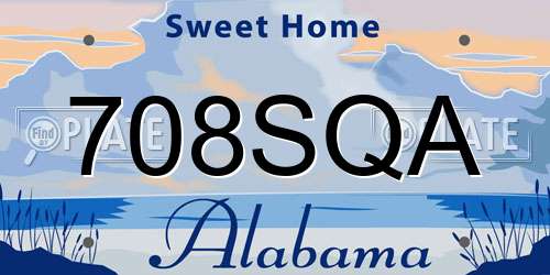 708SQA Alabama License Plate