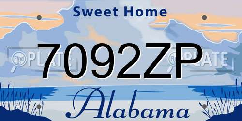 7092ZP Alabama License Plate