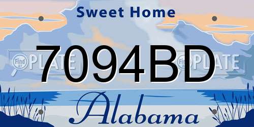 7094BD Alabama License Plate