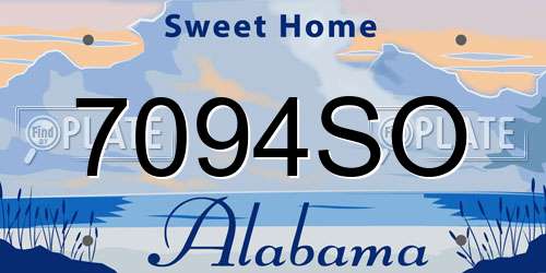 7094SO Alabama License Plate