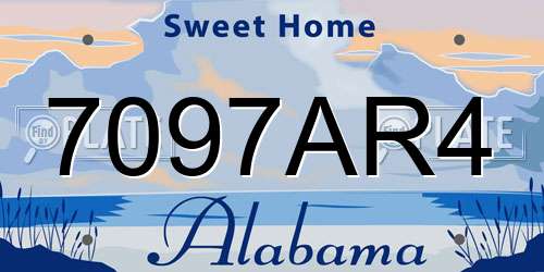7097AR4 Alabama License Plate