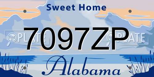 7097ZP Alabama License Plate