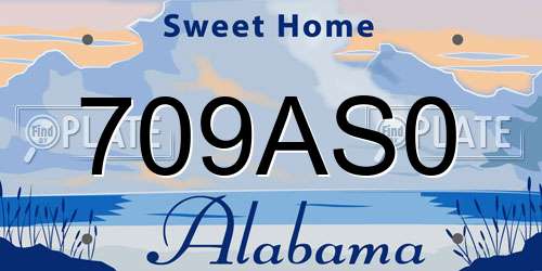 709AS0 Alabama License Plate
