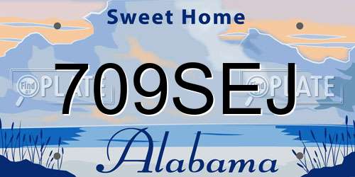 709SEJ Alabama License Plate