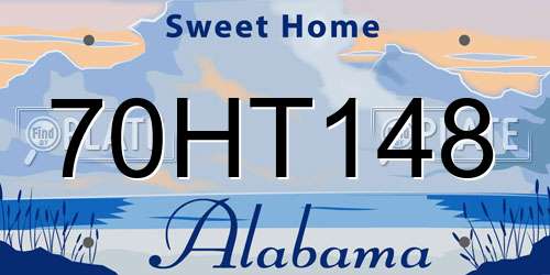 70HT148 Alabama License Plate