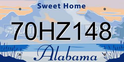 70HZ148 Alabama License Plate