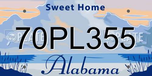 70PL355 Alabama License Plate