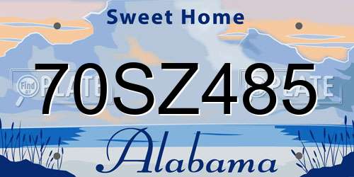 70SZ485 Alabama License Plate