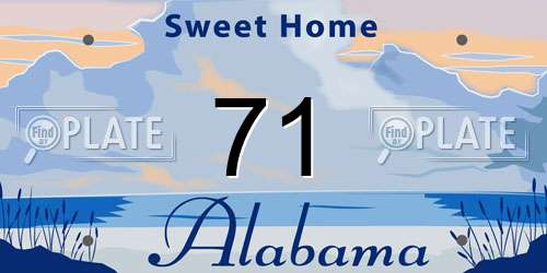 71 Alabama License Plate