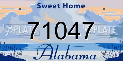 71047 Alabama License Plate