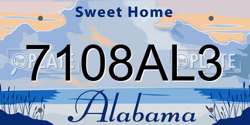 7108AL3 Alabama License Plate