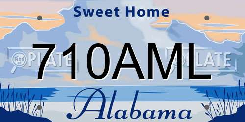 710AML Alabama License Plate
