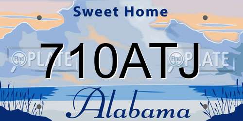 710ATJ Alabama License Plate