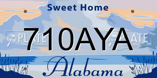 710AYA Alabama License Plate