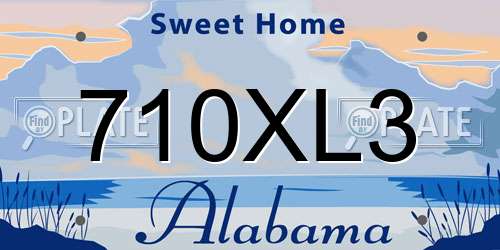 710XL3 Alabama License Plate