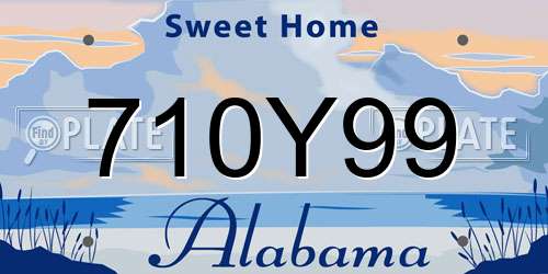710Y99 Alabama License Plate