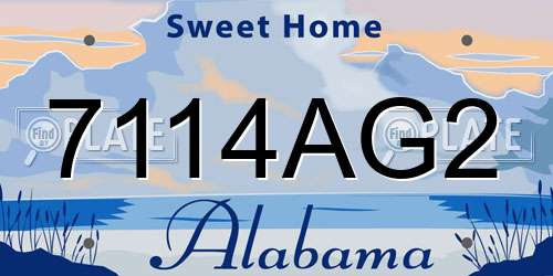 7114AG2 Alabama License Plate
