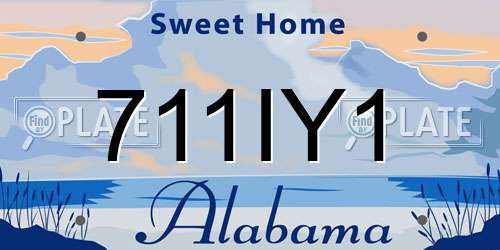 711IY1 Alabama License Plate