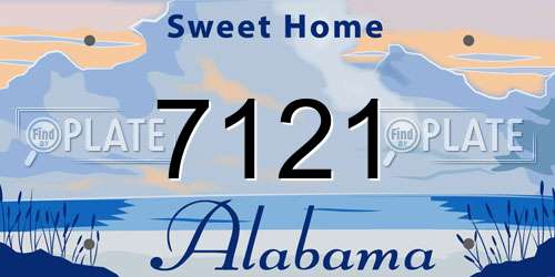7121 Alabama License Plate