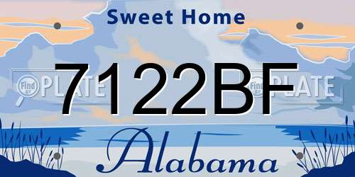 7122BF Alabama License Plate