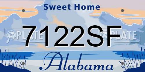 7122SF Alabama License Plate