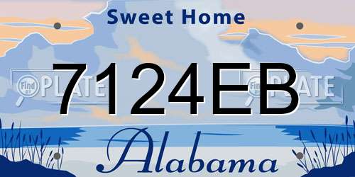 7124EB Alabama License Plate