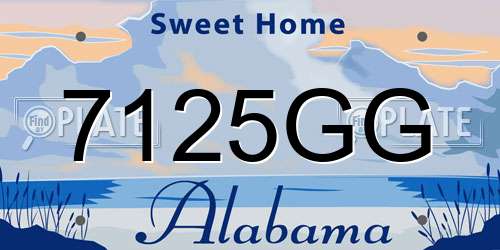 7125GG Alabama License Plate