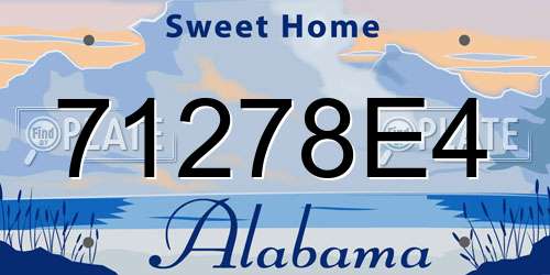 71278E4 Alabama License Plate