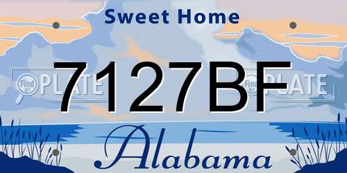 7127BF Alabama License Plate