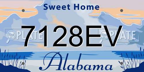 7128EV Alabama License Plate