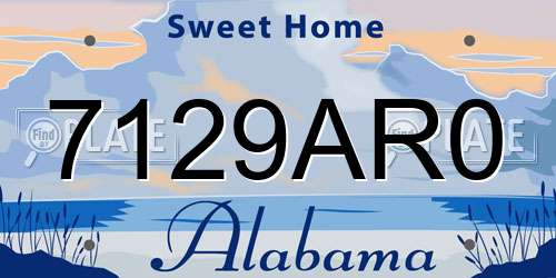 7129AR0 Alabama License Plate