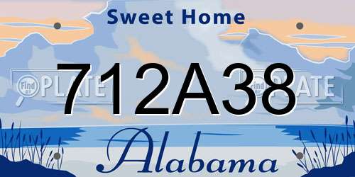 712A38 Alabama License Plate