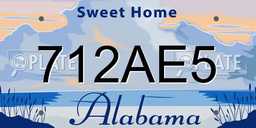 712AE5 Alabama License Plate