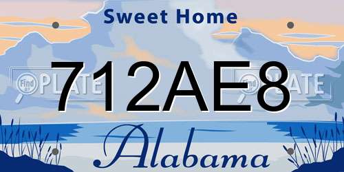 712AE8 Alabama License Plate