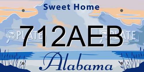 712AEB Alabama License Plate