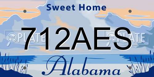 712AES Alabama License Plate