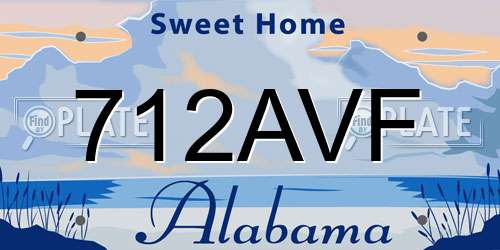 712AVF Alabama License Plate