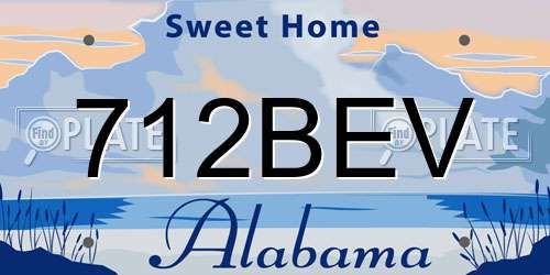 712BEV Alabama License Plate